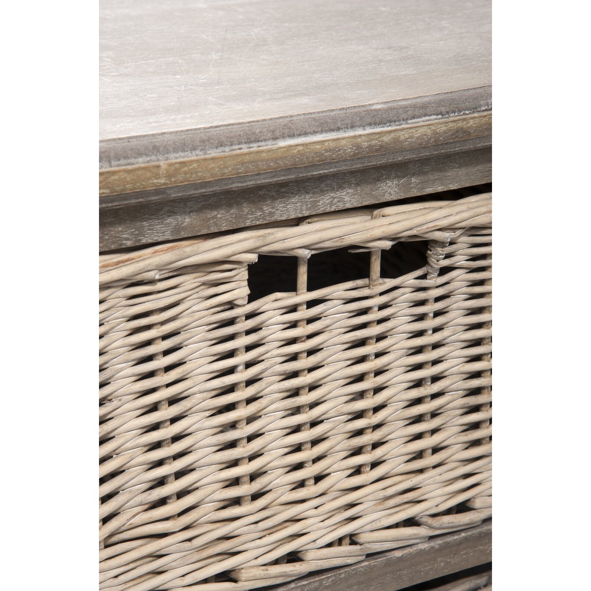 J-Line TV kast + 2 mand - hout - grijs/naturel