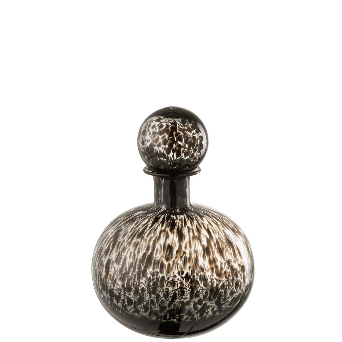 J-Line decoratie Fles + Stop Stip Rond - glas - zwart