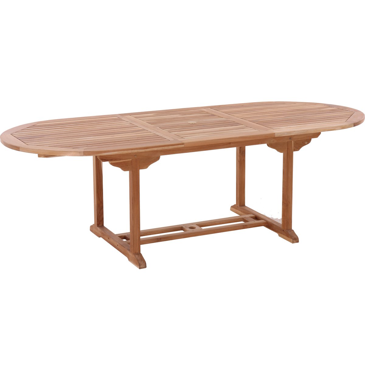 Tuintafel, 180x100 cm ovaal, uitschuifbaar, teak