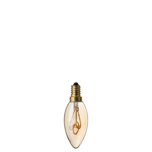 J-Line LED-lamp Amber c35 3 Loops e14 - glas - transparant
