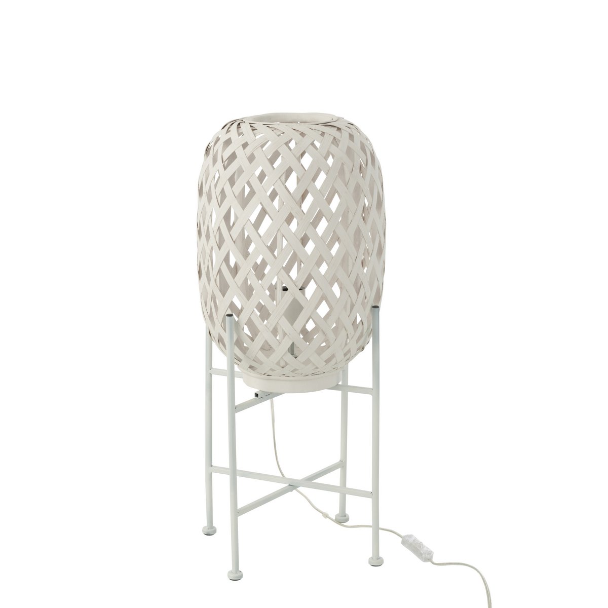 J-Line lamp Staand  - bamboe - wit