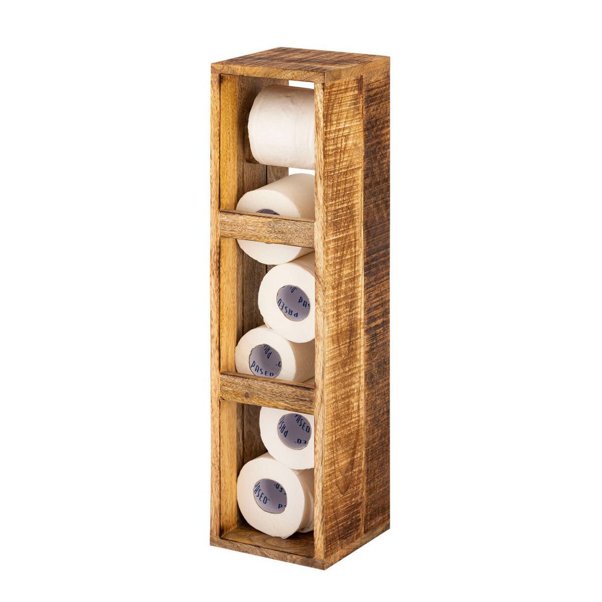 Toiletpapierhouder mangohout 17x17 H 65 cm
