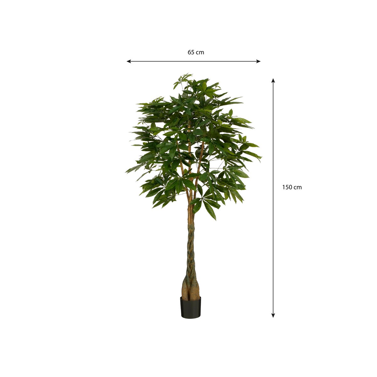 Pachira Kunstplant - H150 x Ø65 cm - Groen