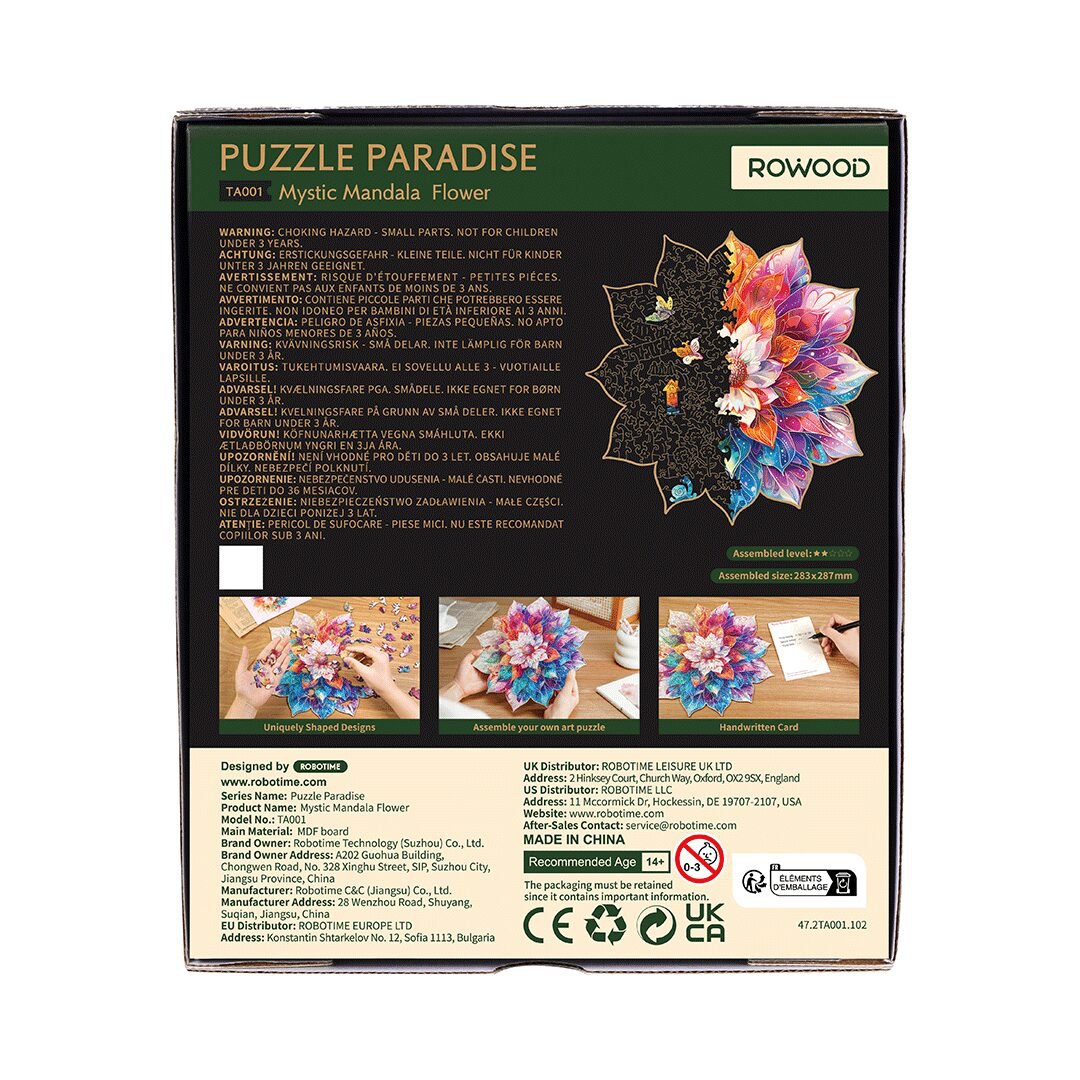 Houten Legpuzzel Mystic Mandala Bloem