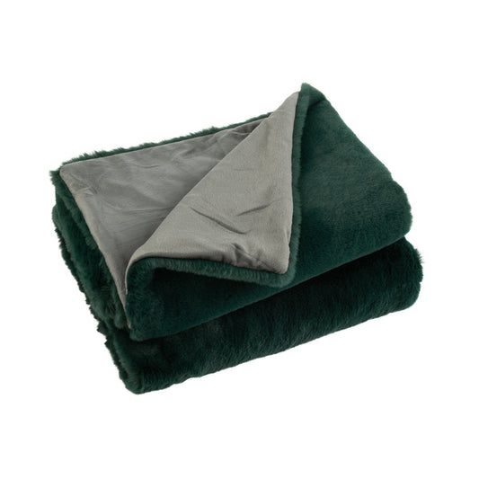 J-Line Plaid Cutie - Polyester – 180x130 cm – Donkergroen