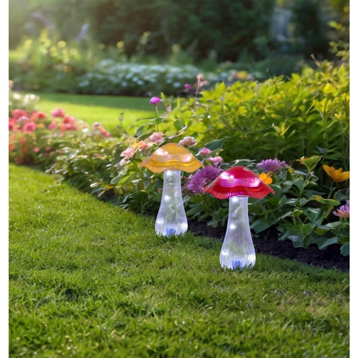 Solar LED Paddenstoellampje "Mantar" set van 2