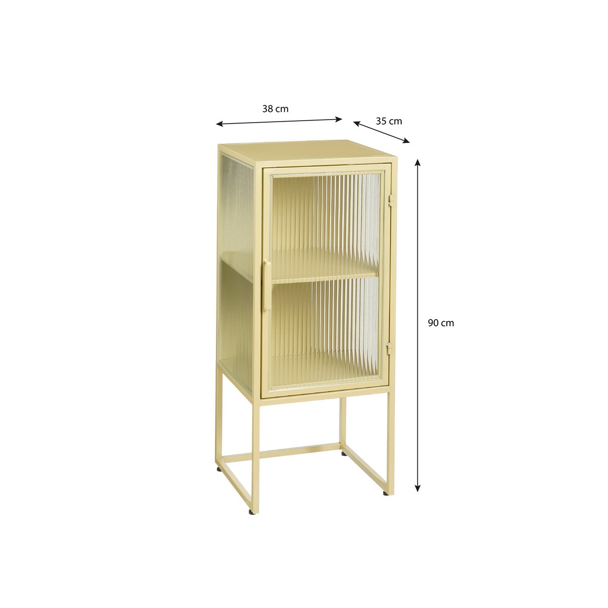 Clifton Opbergkast met Deuren - L38 x B35 x H90 cm - Metaal - Beige