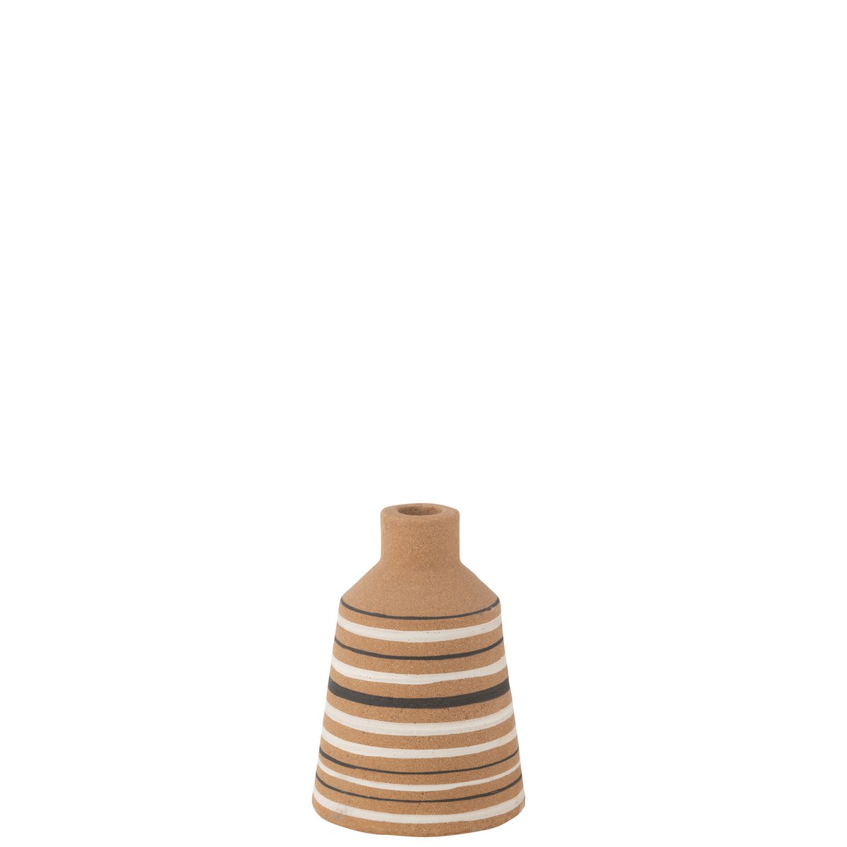 J-Line Vaas Tukano Strepen Terra Bruin/Zwart/Wit Small