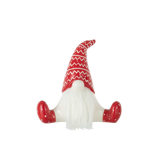 J-Line Kerstfiguren - keramiek - rood/wit - large