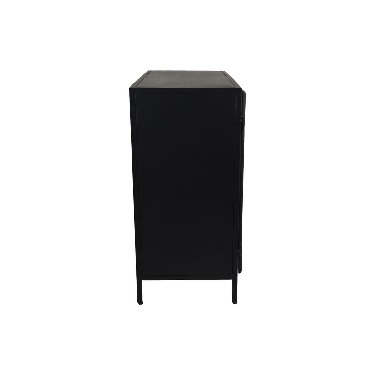 Vitrinekast Bronx Laag 2 Deur-90x40x85-Zwart/Grijs-Metaal