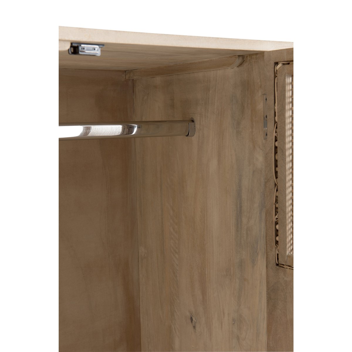 J-Line Kledingkast 3 deuren + 4 laden - hout - naturel