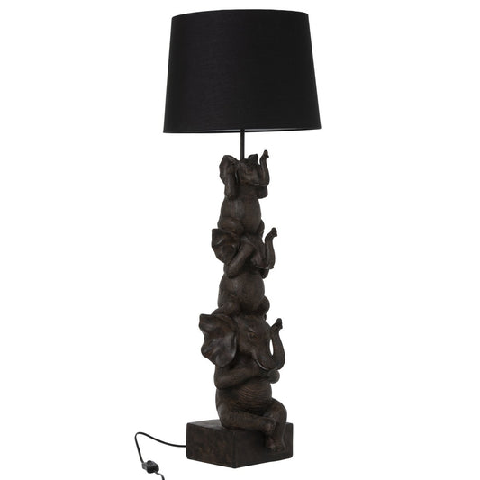 J-Line lamp 3 Olifanten - polyresin - bruin