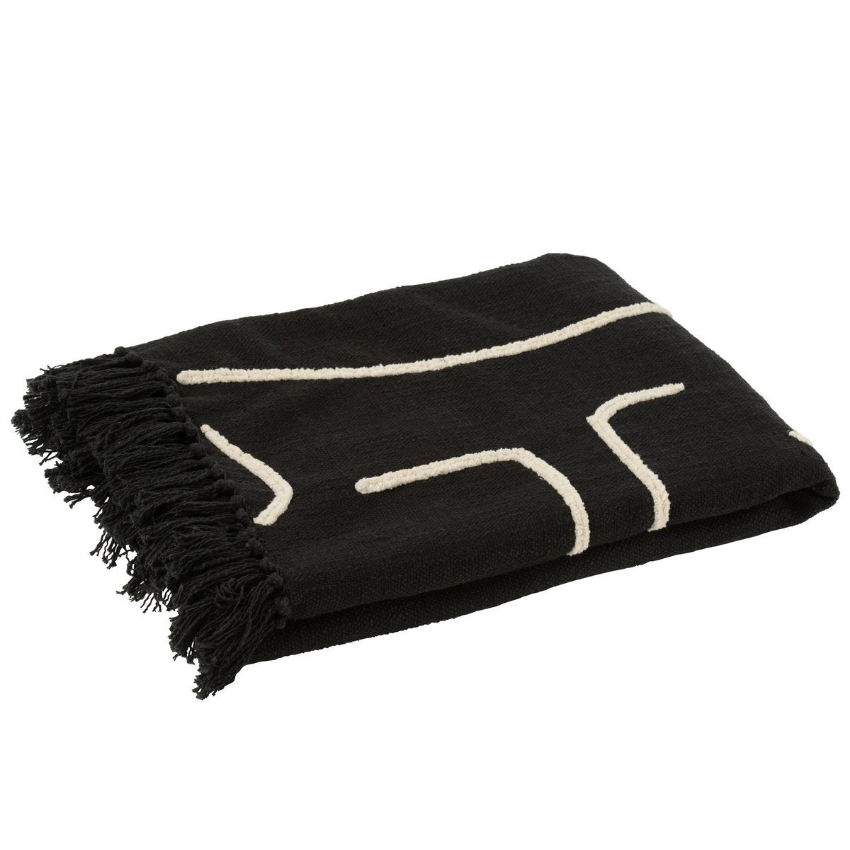 J-Line Plaid Strepen/Bogen Katoen Zwart/Wit