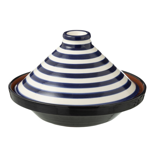 J-Line tajine Granada - keramiek - wit/blauw
