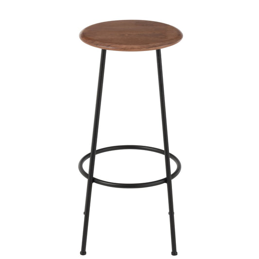 J-Line Barstoel Neo Staal Naturel/Zwart