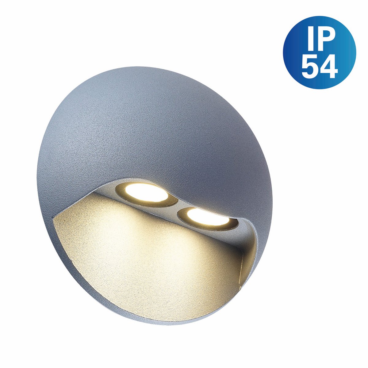 Wandlamp buiten LED "Vedus" diameter 13 cm Grijs