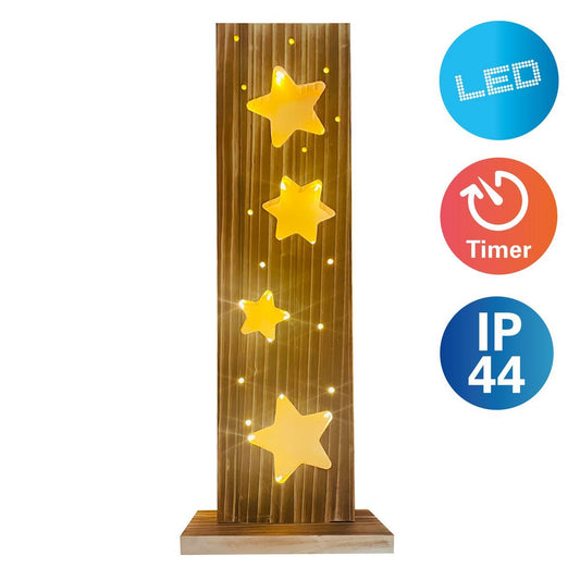 Houten Bord Sterren Hoogte 60cm met LED