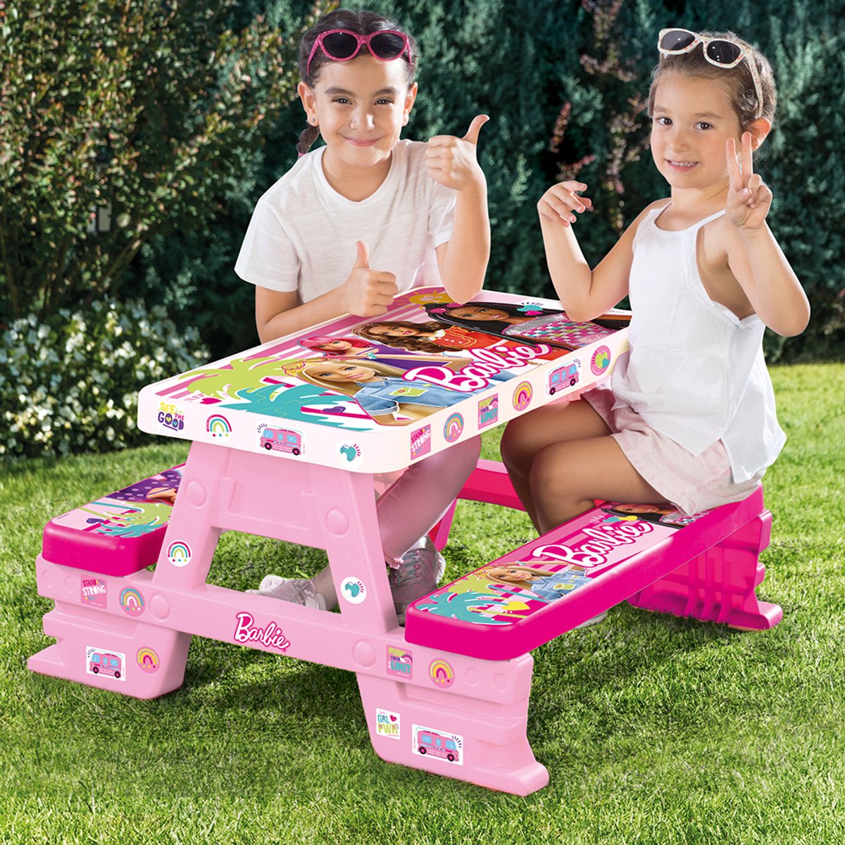 Barbie Picknicktafel 79x69x42 cm Roze/Paars