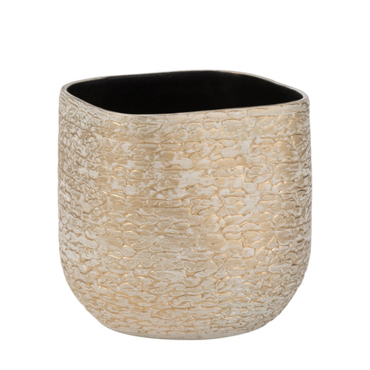 J-Line bloempot Audrey - keramiek - champagne - small - Ø 18.5 cm