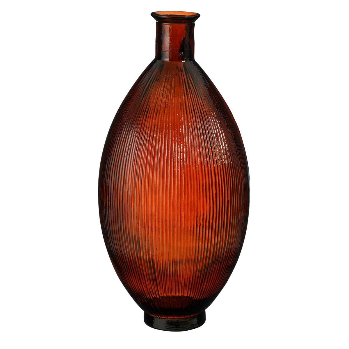 Firenza Fles Vaas - H59 x Ø29 cm - Gerecycled Glas - Donkerbruin