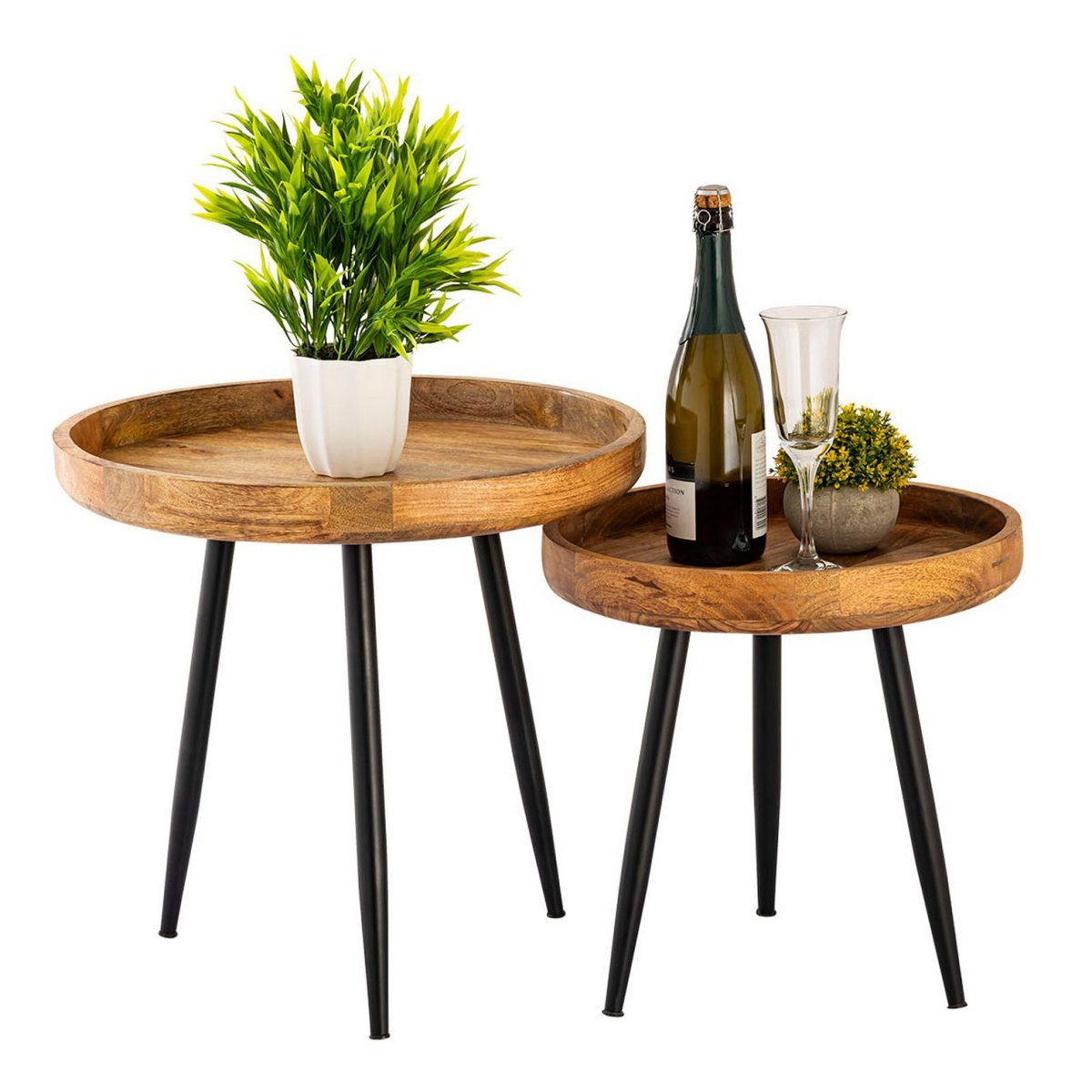 Bijzettafel rond Vancouver mangohout Ø40 of 50 cm