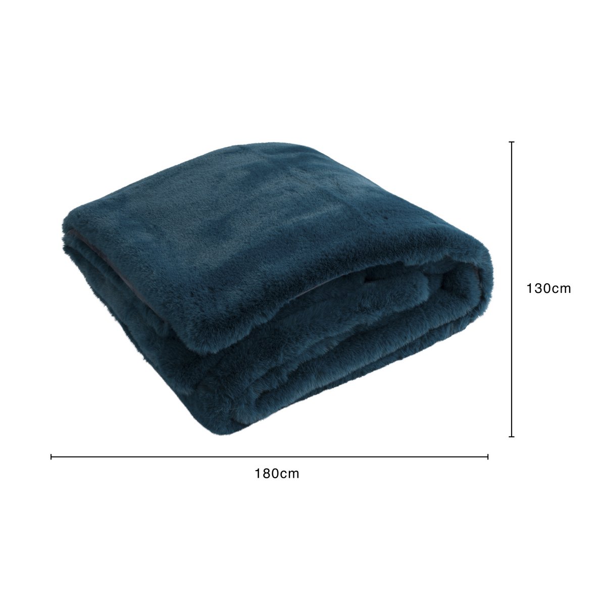 J-Line plaid cutie - fleece deken – poly – petrolblauw - 180 x 130 cm