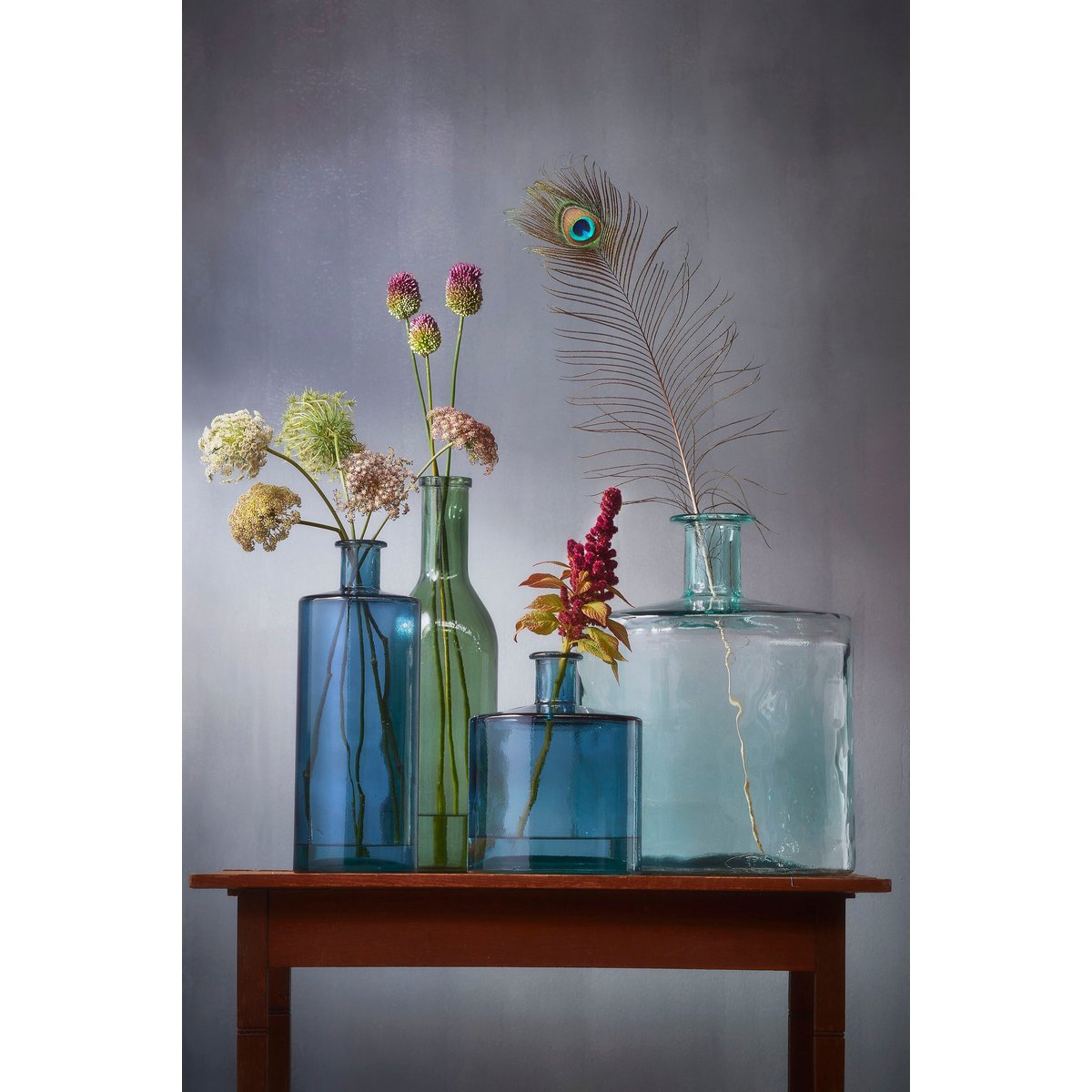 Guan Fles Vaas - H40 x Ø15 cm - Blauw