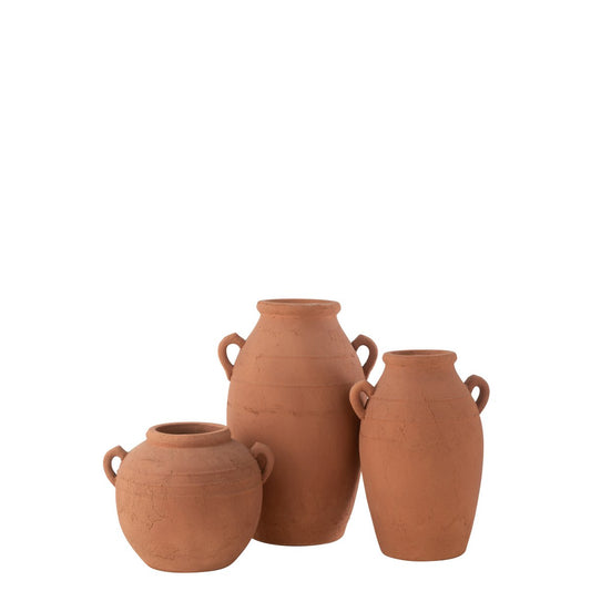 J-Line vaas Moke Amfoor Kruik - keramiek - koper - large - 58 cm hoog