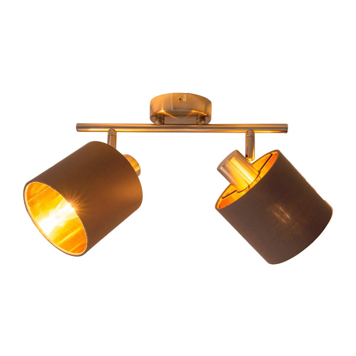 Plafondlamp "Maron" 2 spots totale lengte 46cm Bruin