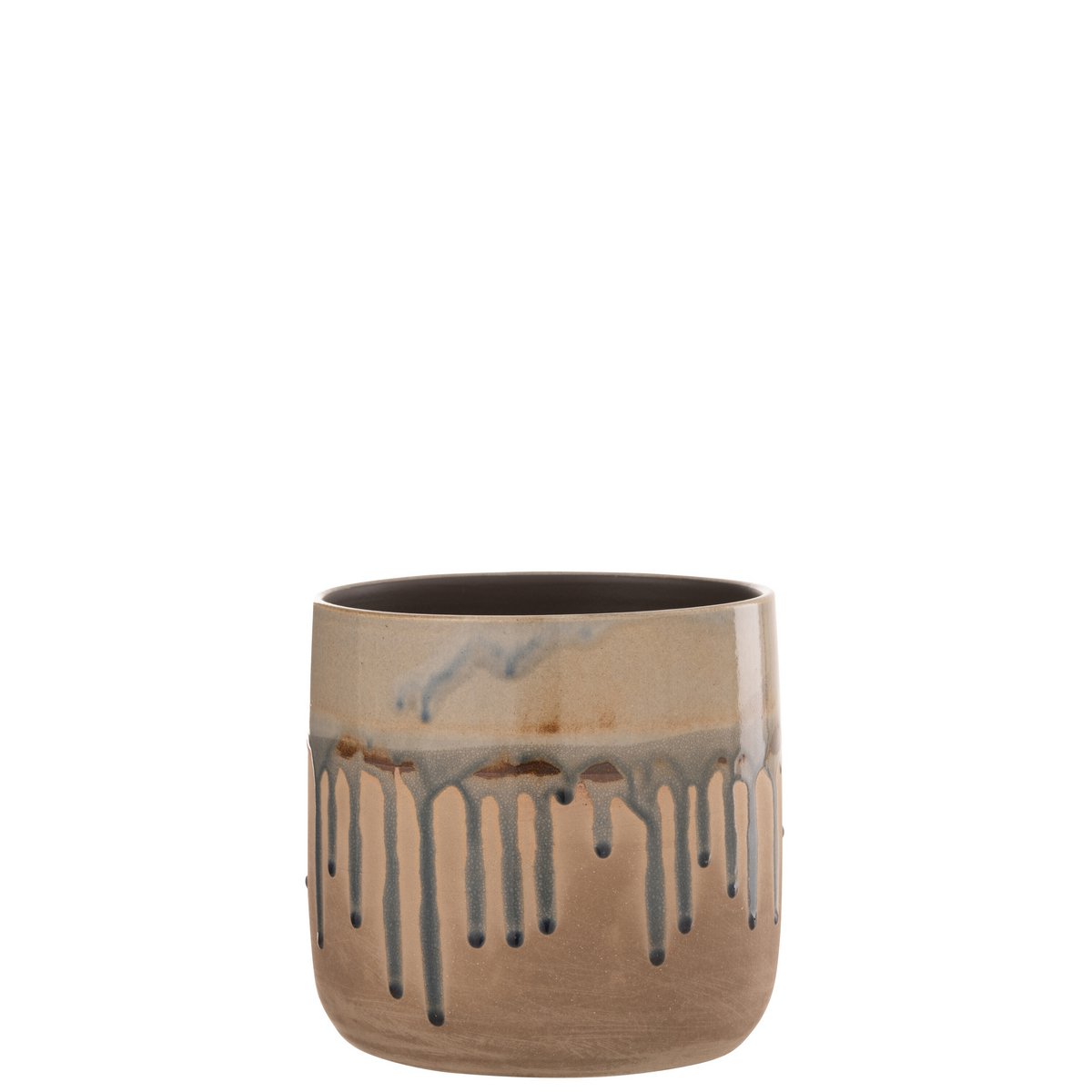 J-Line bloempot Druppel - keramiek - beige/grijs - medium - Ø 18 cm