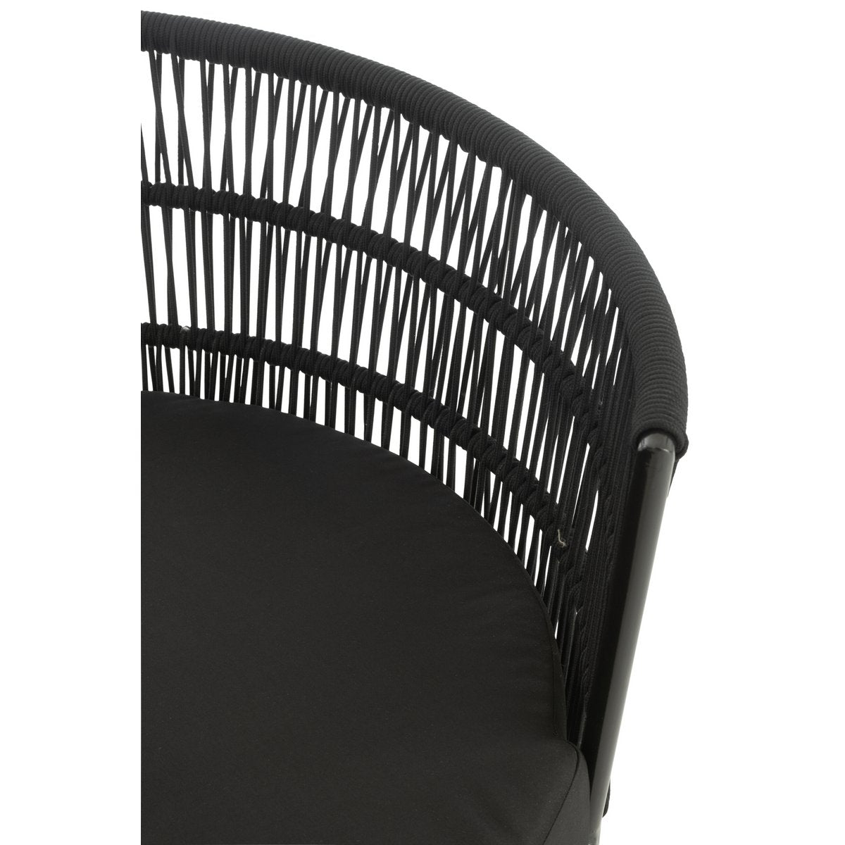 J-Line Stoel Joa Metaal/Rattan Zwart