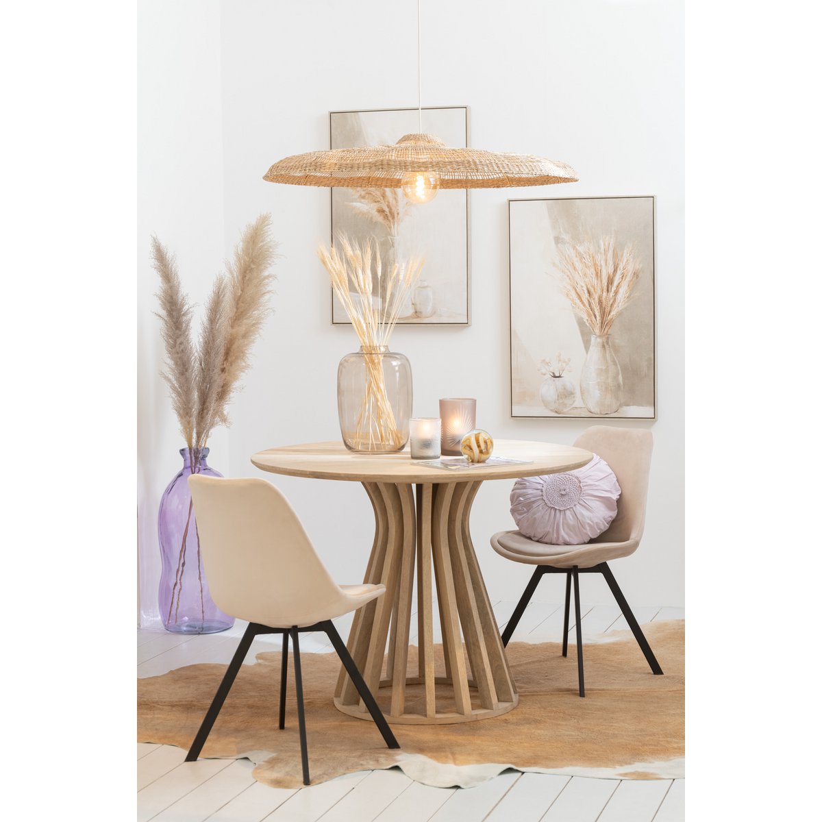J-Line stoel Helene - metaal/textiel - beige