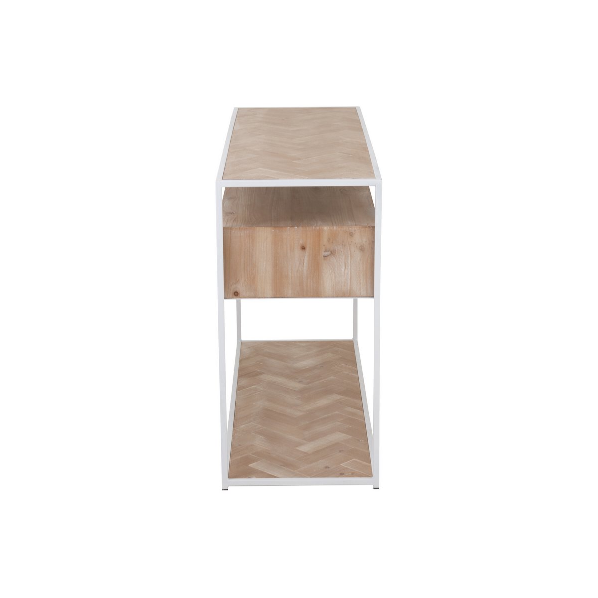 J-Line Console Zigzag 2 Lades Hout/Metaal Naturel/Wit