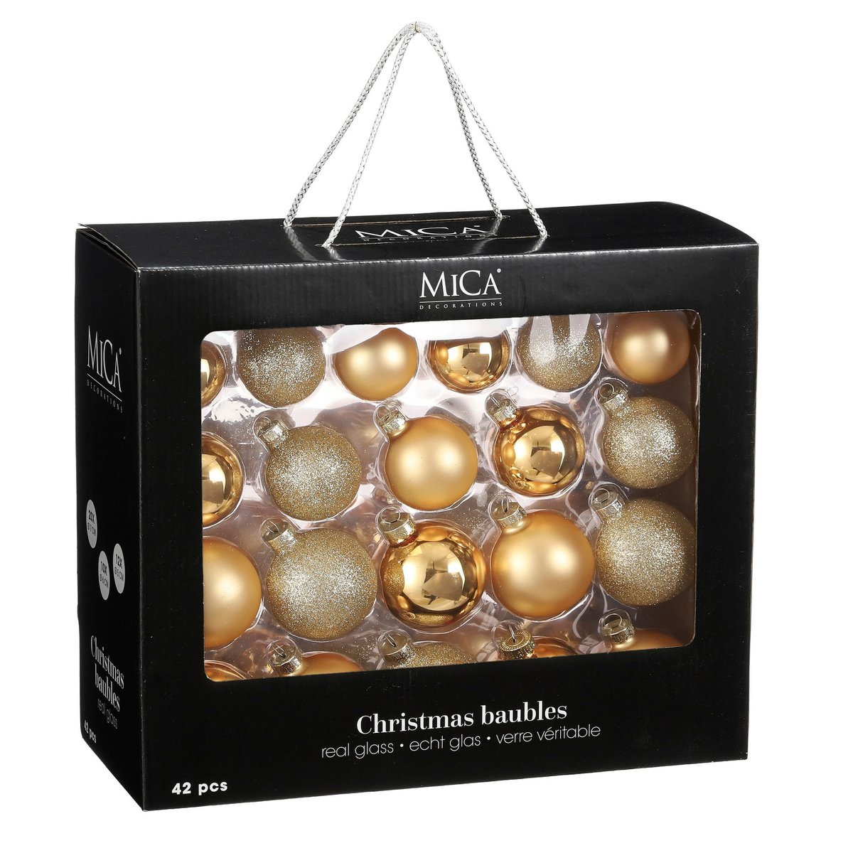Kerstballen Set - 42 Stuks - Ø7 cm - Glas - Goud