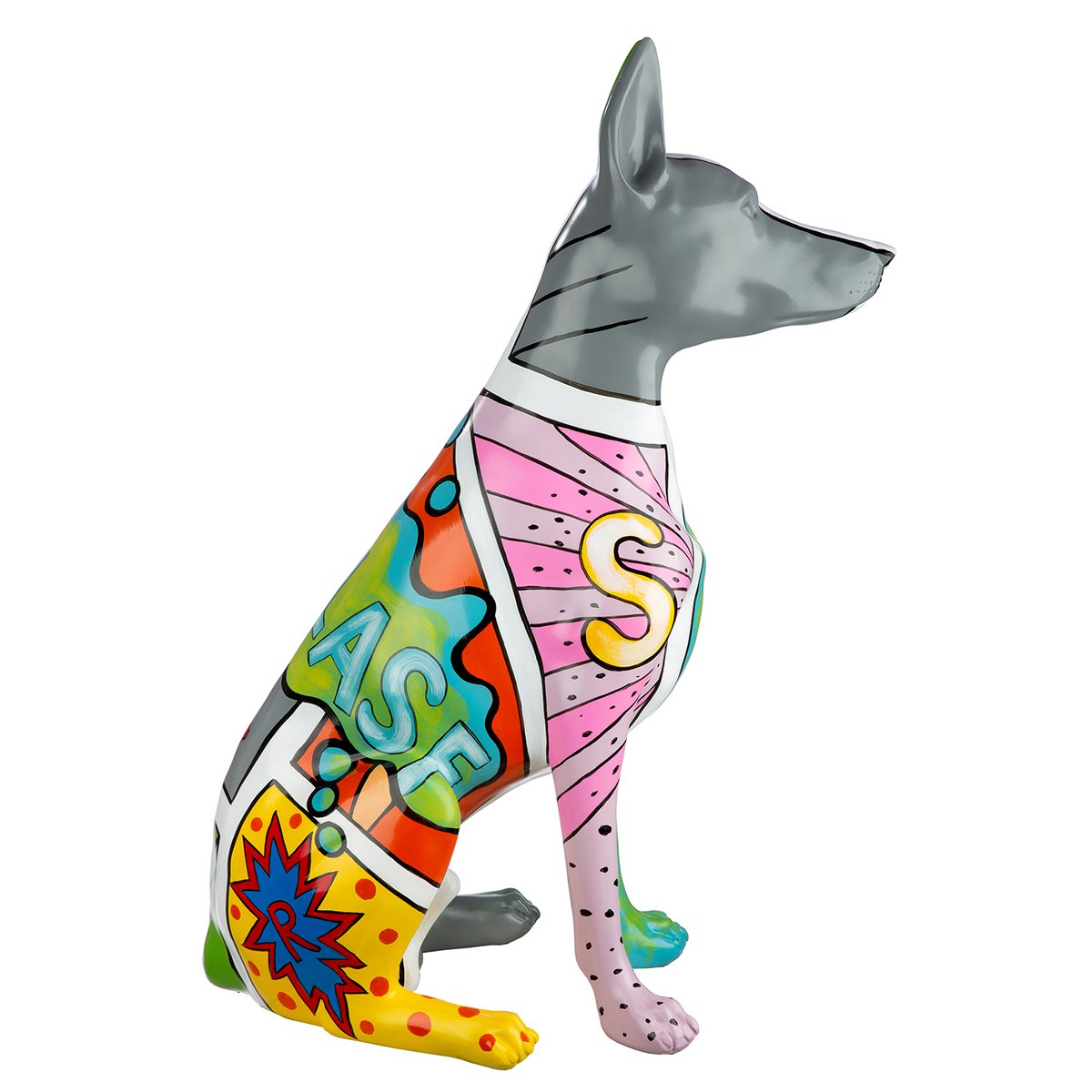 Figuur Dog veelkleurig H. 70 cm