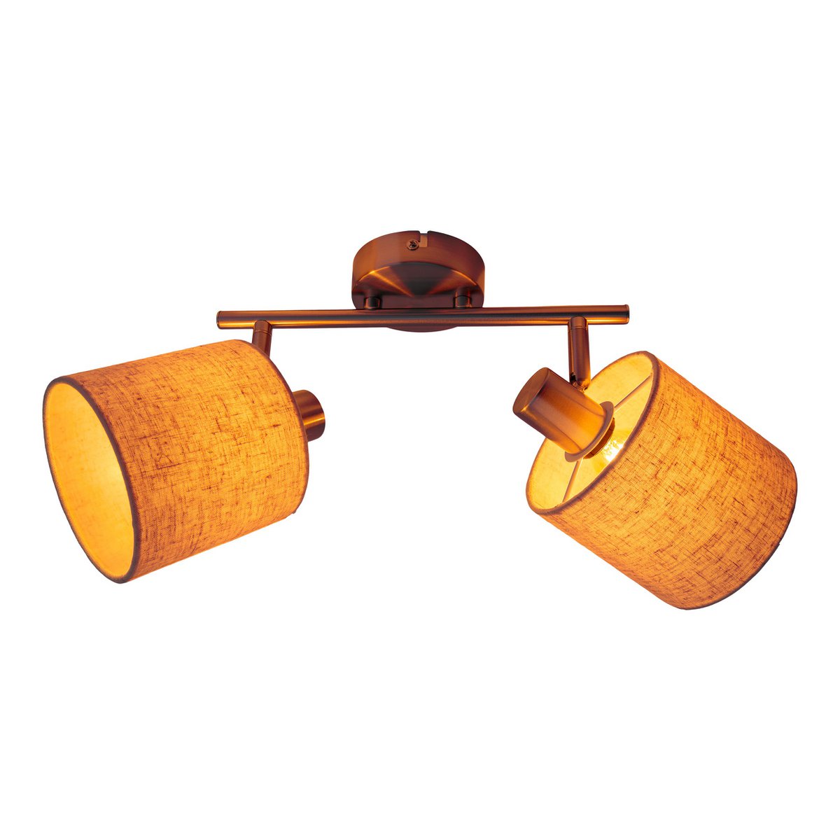Plafondlamp "Maron" 2 spots lengte 46cm Grijs