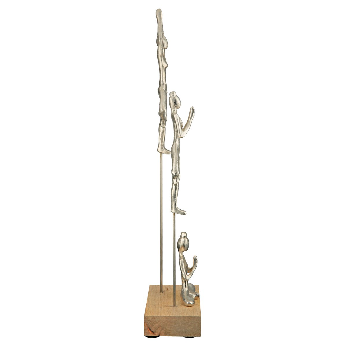 Houten/Aluminium sculptuur "Yogagroep"