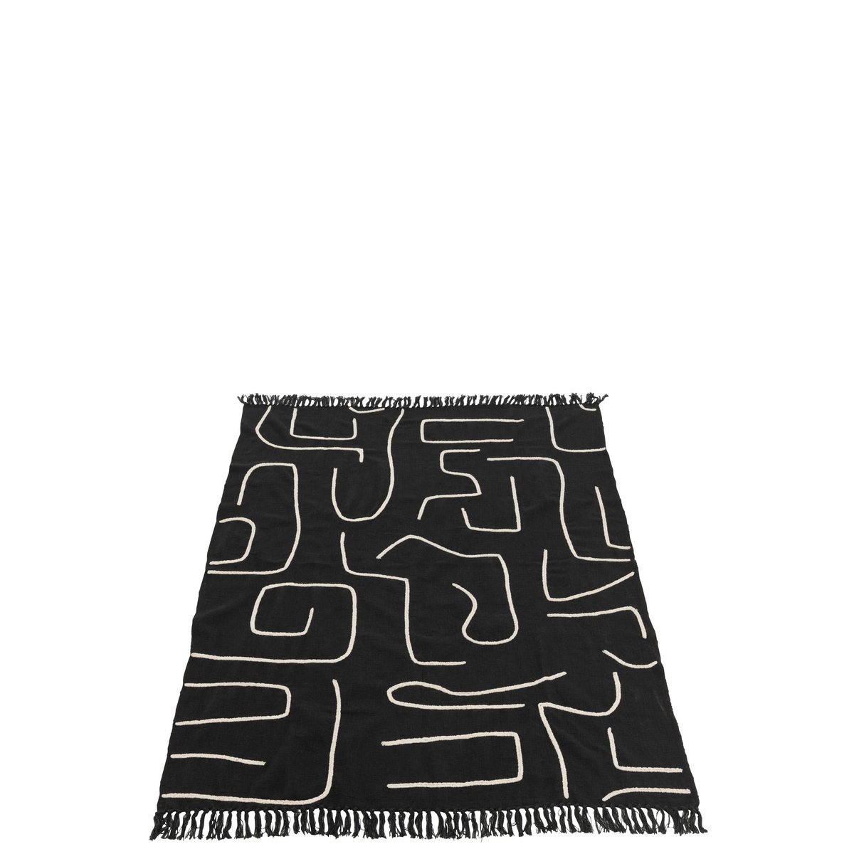 J-Line Plaid Strepen/Bogen Katoen Zwart/Wit