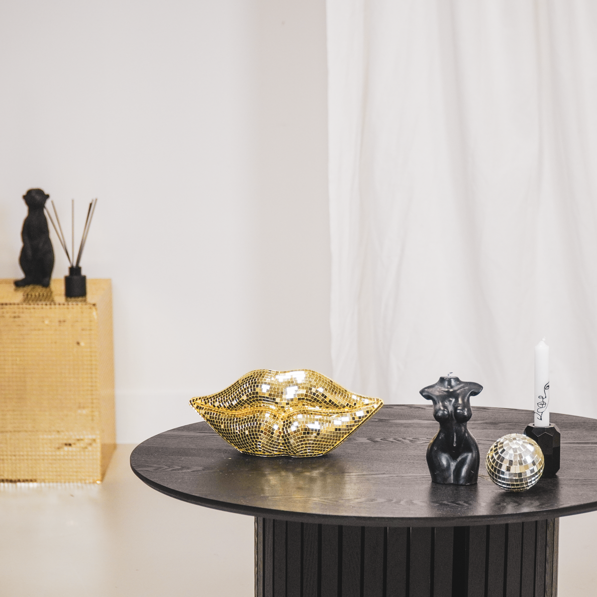 Ornament Disco-lips goud