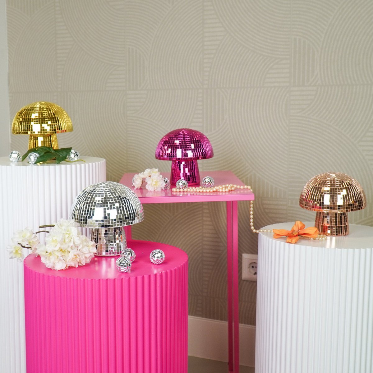 Ornament - Disco -Mushroom - Glass -Gold