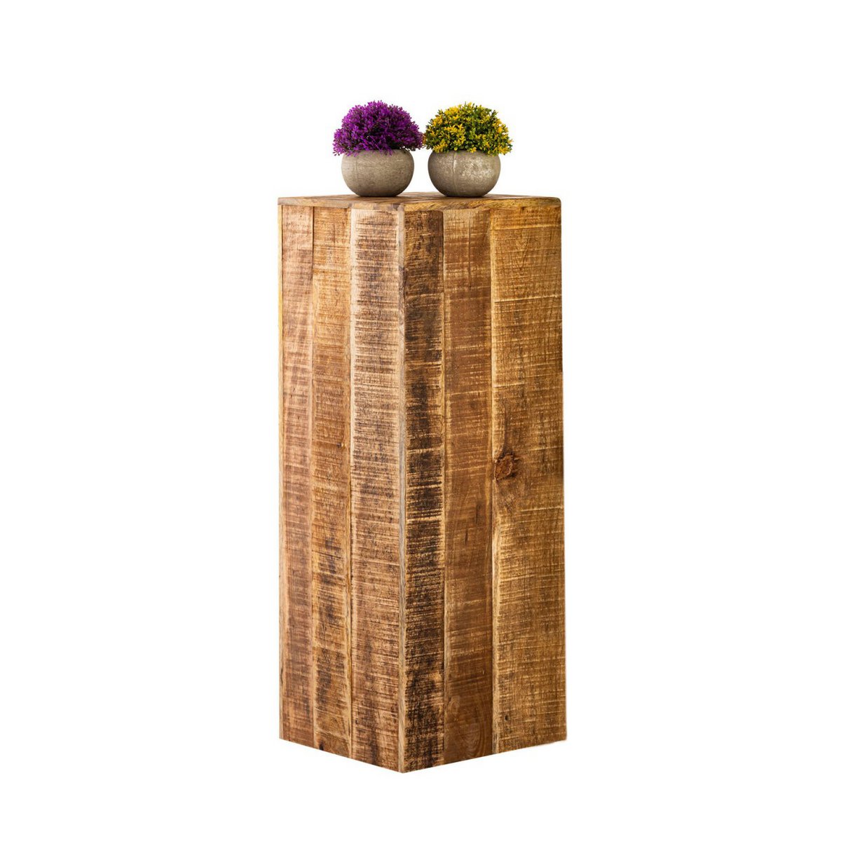 Bloemzuil mangohout 50 of 73cm hoog