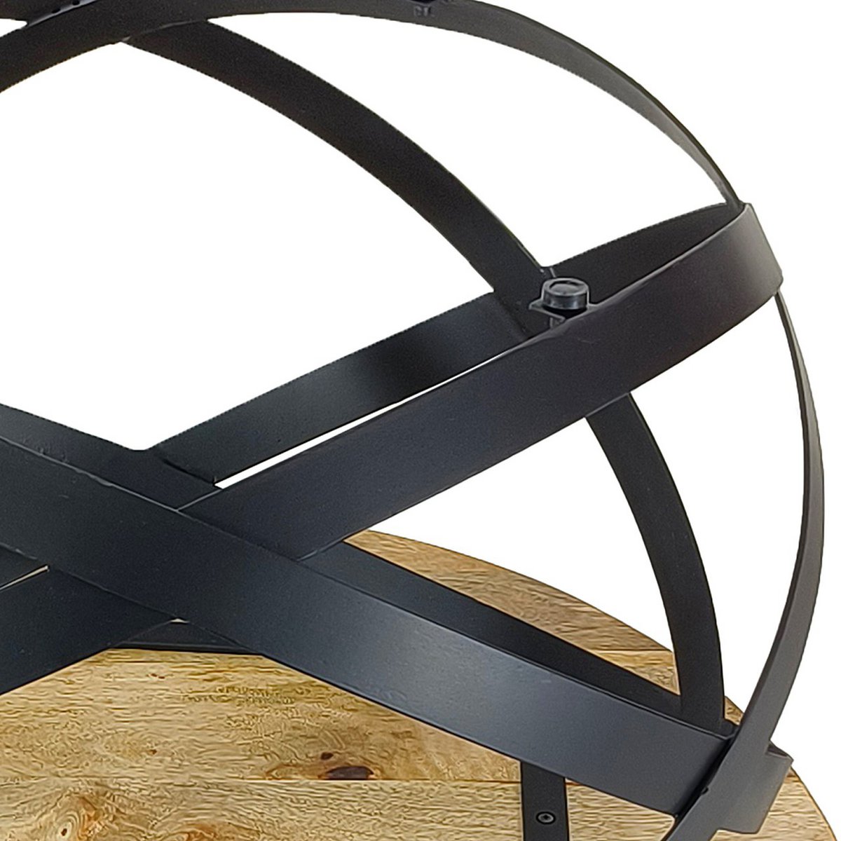 Salontafel rond Orbit massief hout met metalen frame
