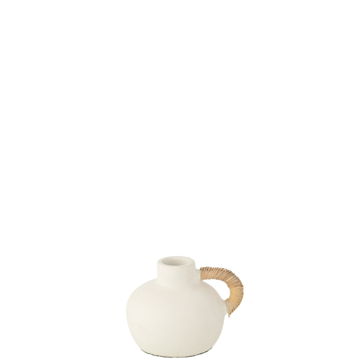 J-Line vaas Pot Leo Terracotta - cement - wit/naturel - 36 cm hoog