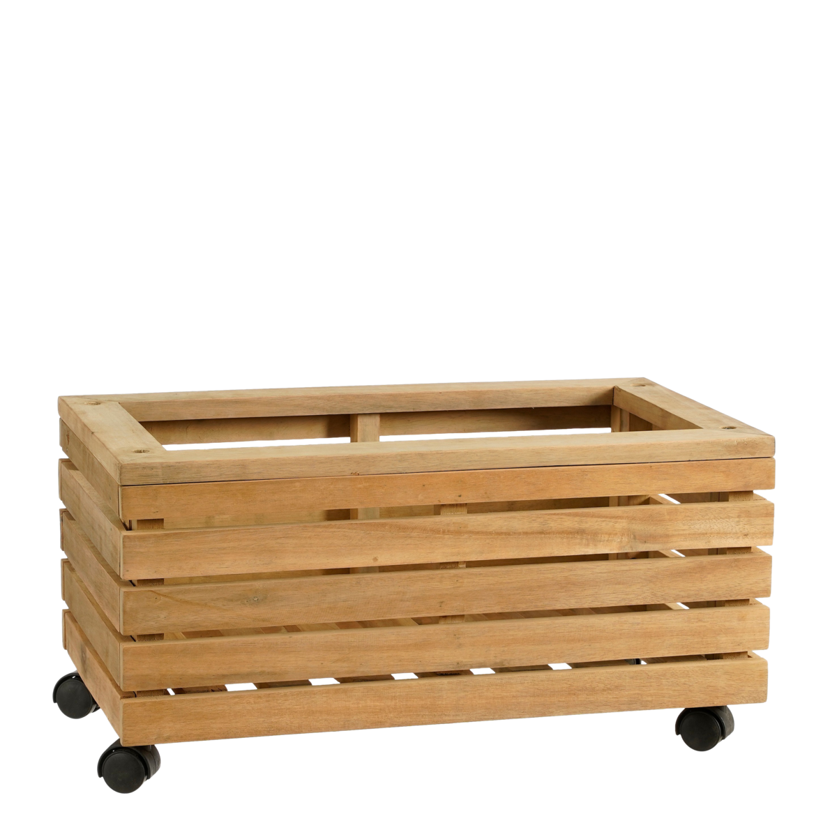 Plantenbak Glenwood op Wielen - L60 x B35 x H30 cm - Acaciahout - Bruin