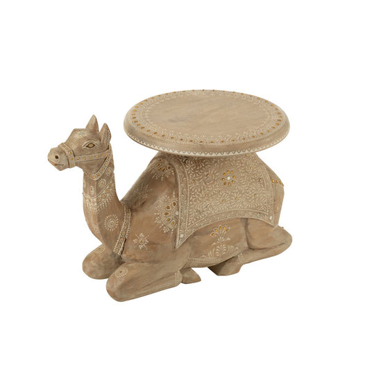 J-Line Bijzettafel Kameel Mango Hout Naturel/Wit