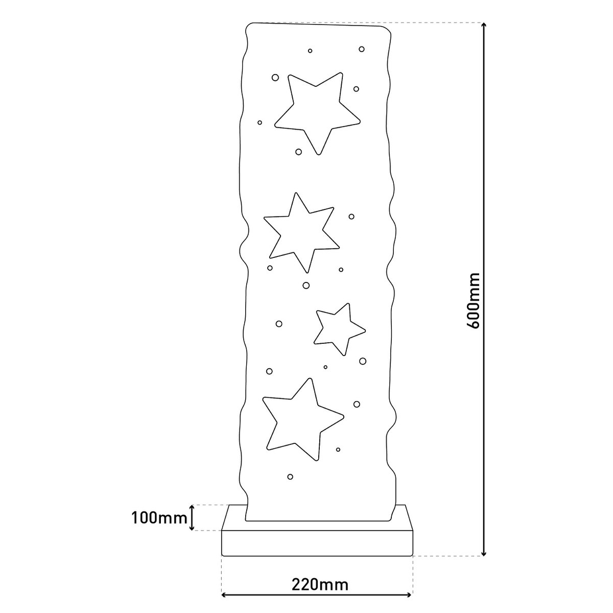 Houten Bord Sterren Hoogte 60cm met LED