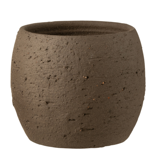 J-Line bloempot Enya - keramiek - bruin - medium - Ø 20 cm