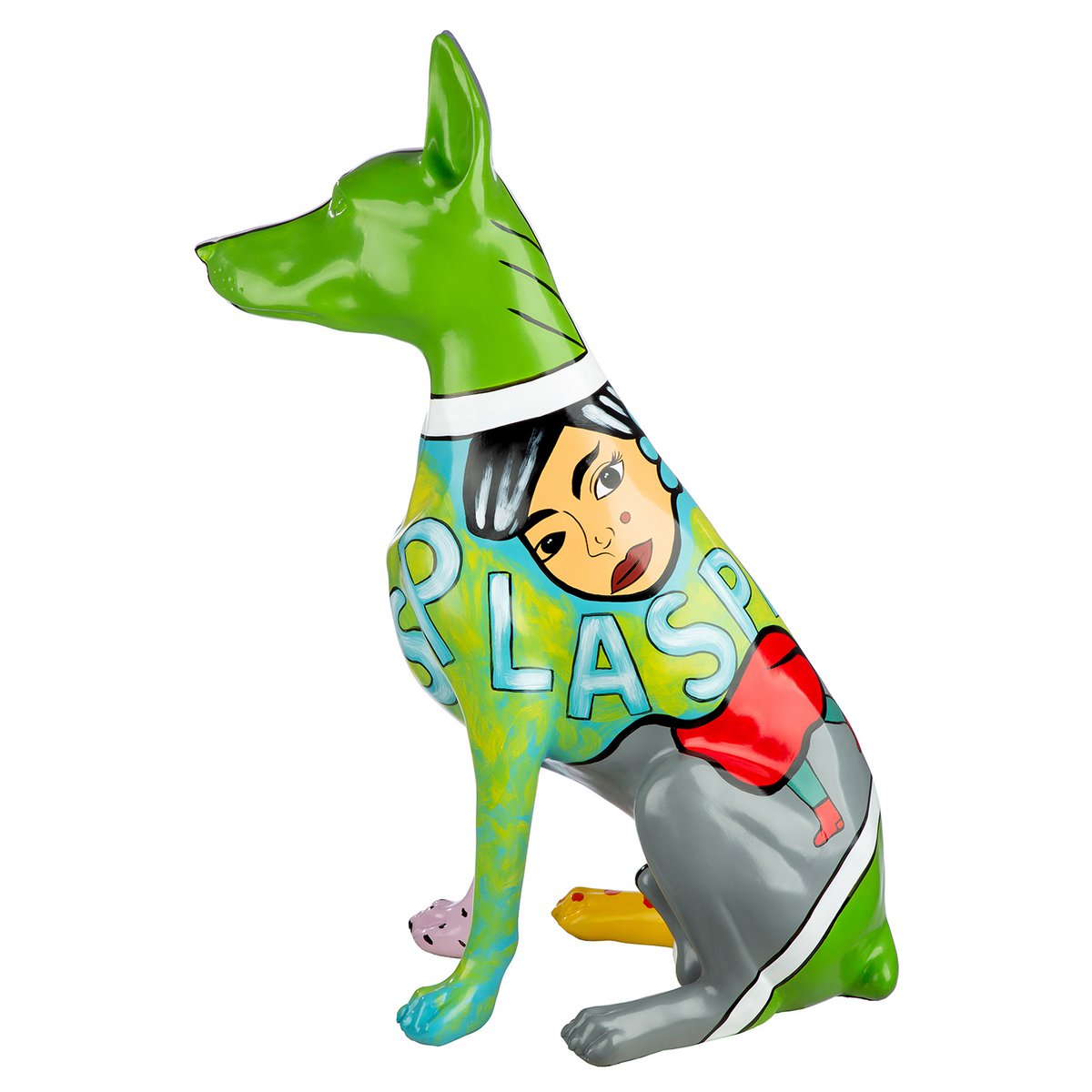 Figuur Dog veelkleurig H. 70 cm
