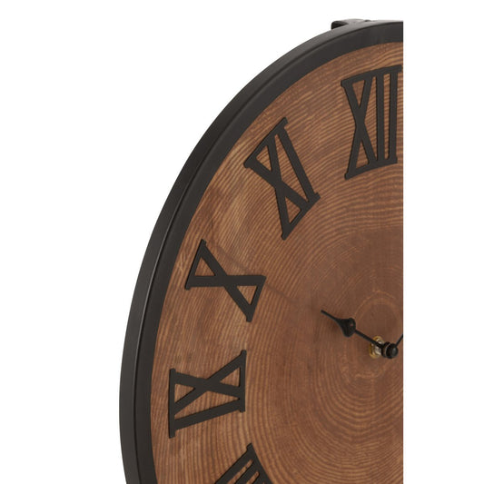 J-Line klok Nue - mdf/ijzer - naturel - small - Ø 40 cm