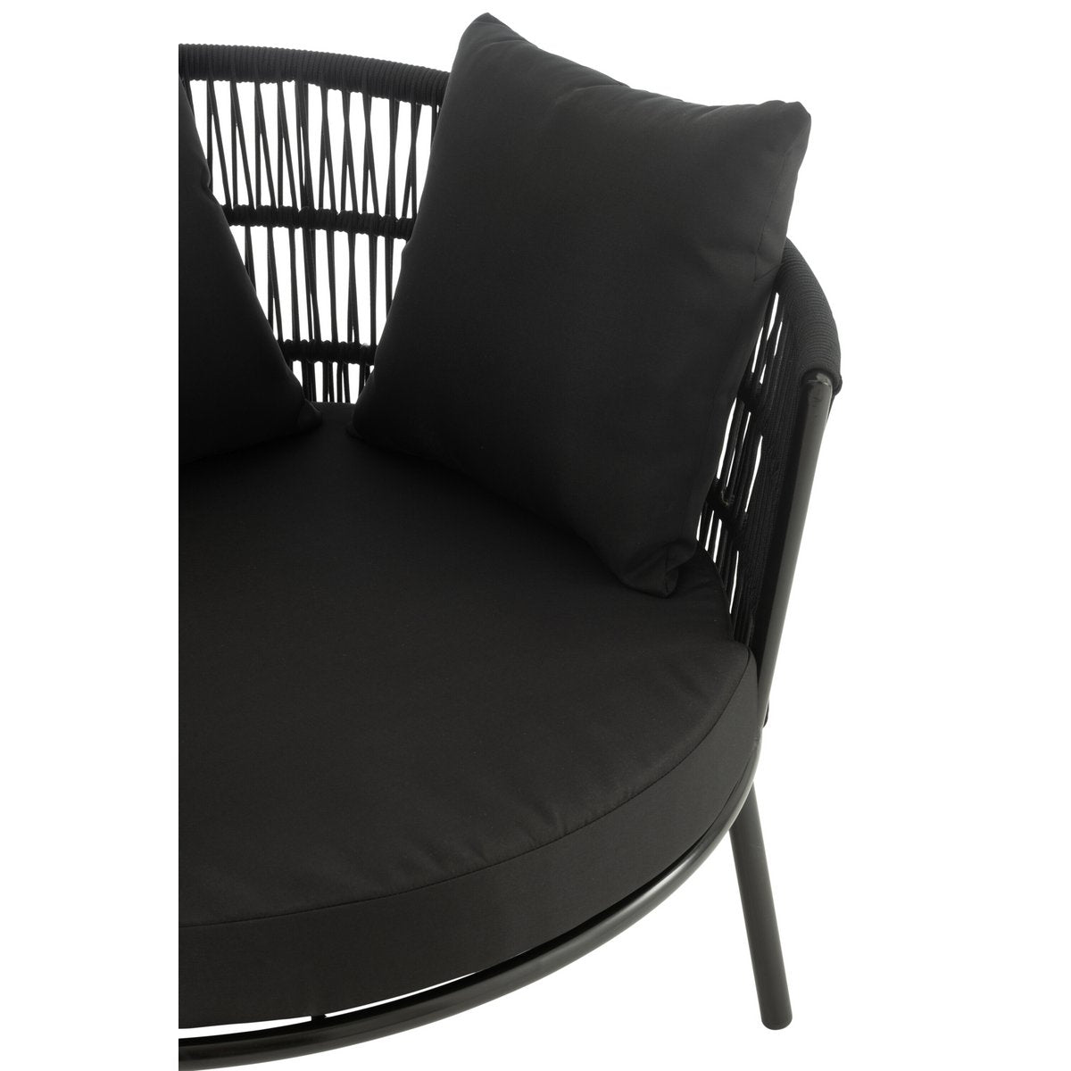 J-Line Stoel Joa Metaal/Rattan Zwart